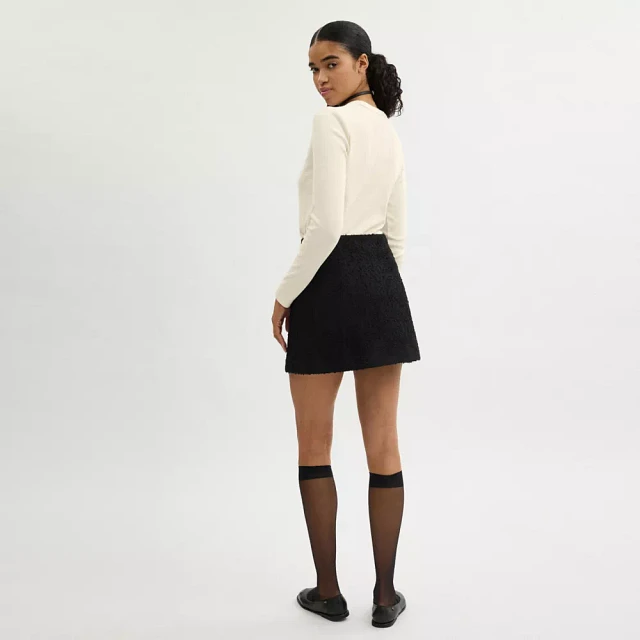 ★Coach★ Ribbed Long Sleeve Shirt with Coach CU436 WHT COACH® Ribbed Long Sleeve Shirt With Coach Embroidery