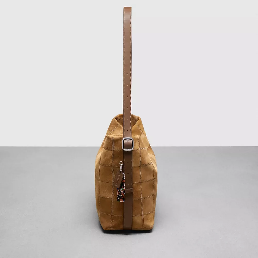Coach Alter/Ego Hobo Bag In Suede Checkerboard Upcrafted