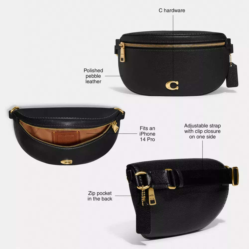 Coach pebble new arrivals leather belt bag