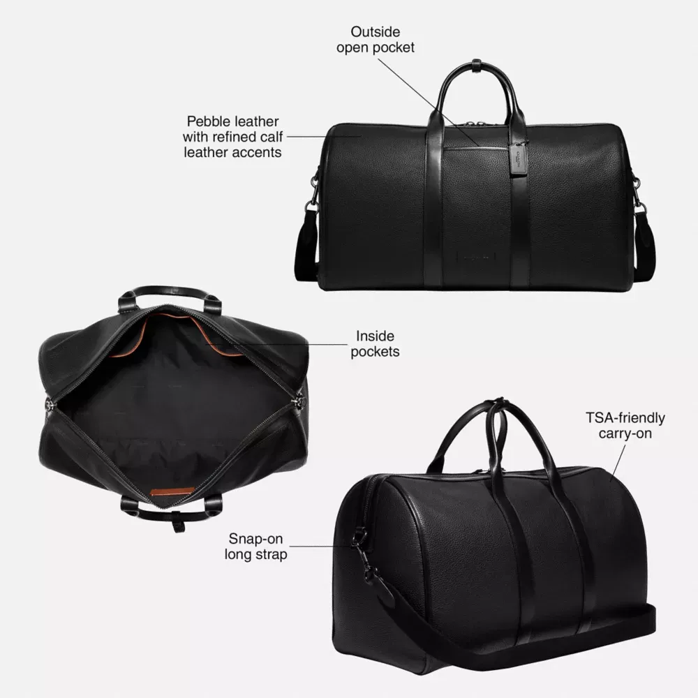 Leather duffle bag coach 2025