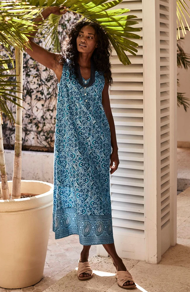 J. Jill Pure Jill Placed-Border Maxi Dress at Hamilton Place in