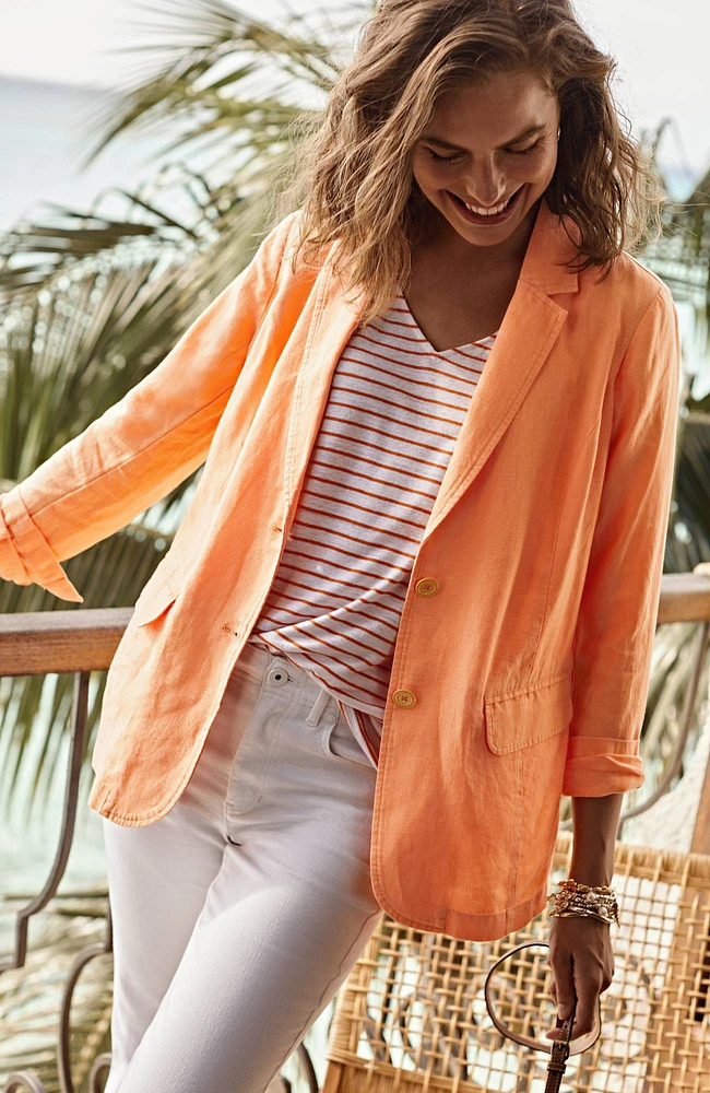 J. Jill Summer Linen Blazer Hamilton Place