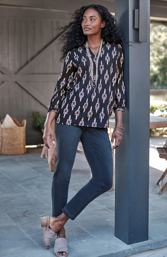 J. Jill Pure jill v-neck ikat top at CoolSprings Galleria in