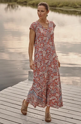 J. Jill Pure Jill Border-Print Maxi Dress at CoolSprings