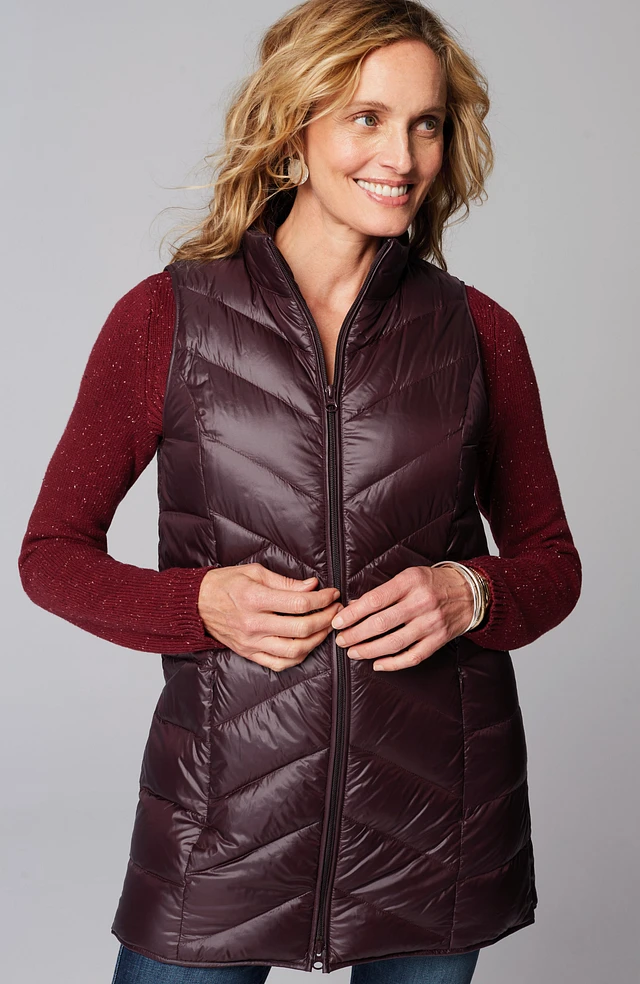 J. Jill Zip-Front Down Puffer Vest at CoolSprings Galleria
