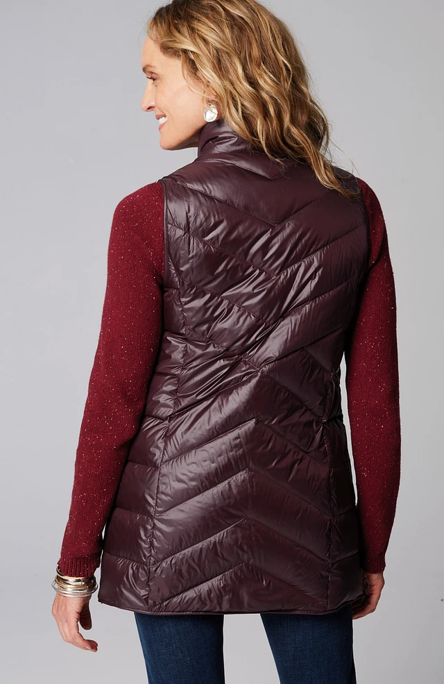 J. Jill Zip-Front Down Puffer Vest at CoolSprings Galleria