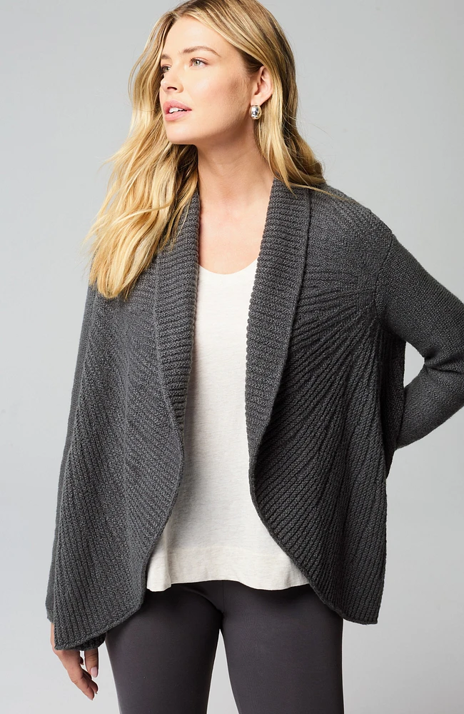 J. Jill Pure jill curved-hem cabled cardi | Hamilton Place