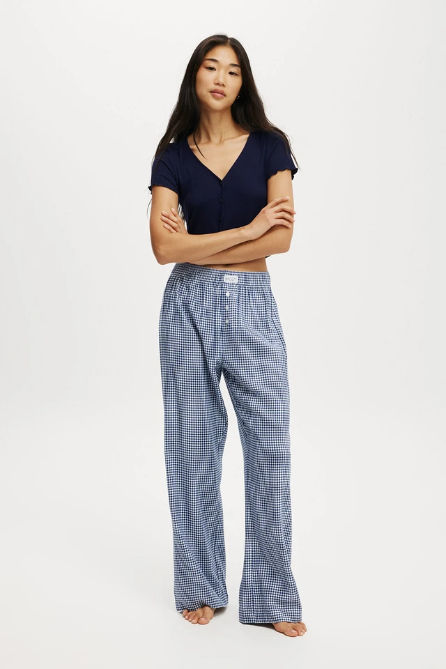 Grey Contrast Stripe Boxer Straight Leg Trouser | Bottoms