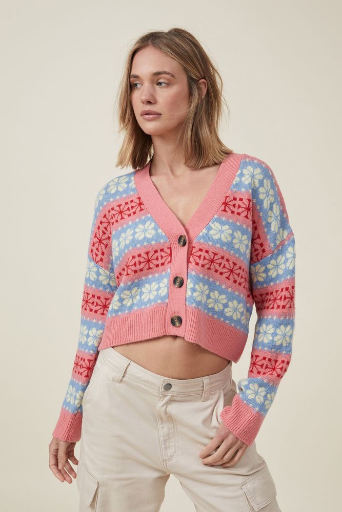 Cropped christmas online cardigan