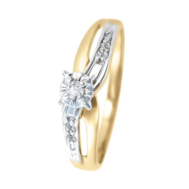 Cristal Joyas ANILLO DE COMPROMISO ORO 14K CON 20 PUNTOS DIAMANTE