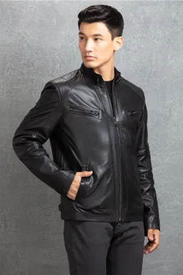 Danier black leather jacket outlet