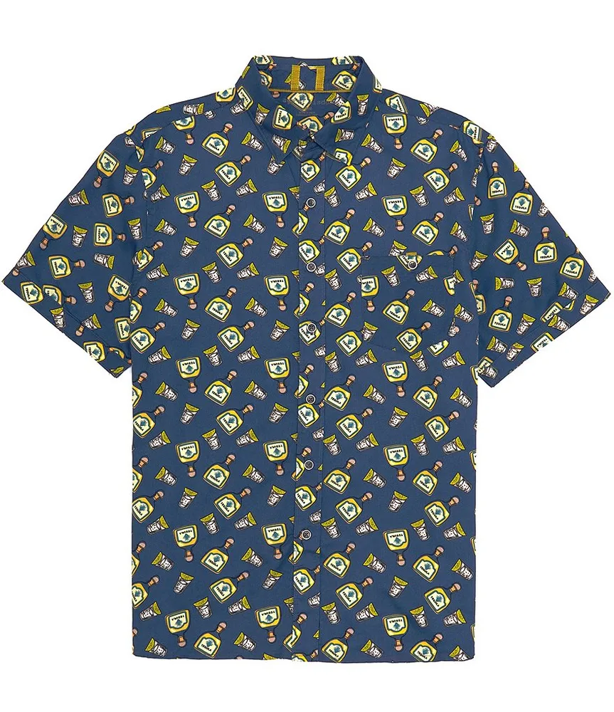 Age Of Wisdom Printed Modal Short Sleeve Woven Shirt | Green Tree Mall