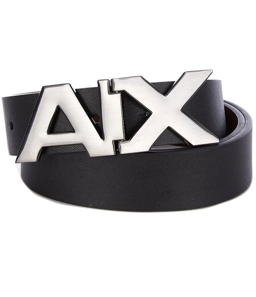 Armani Exchange Black AX Hinge 1.2#double; Reversible Belt | Green