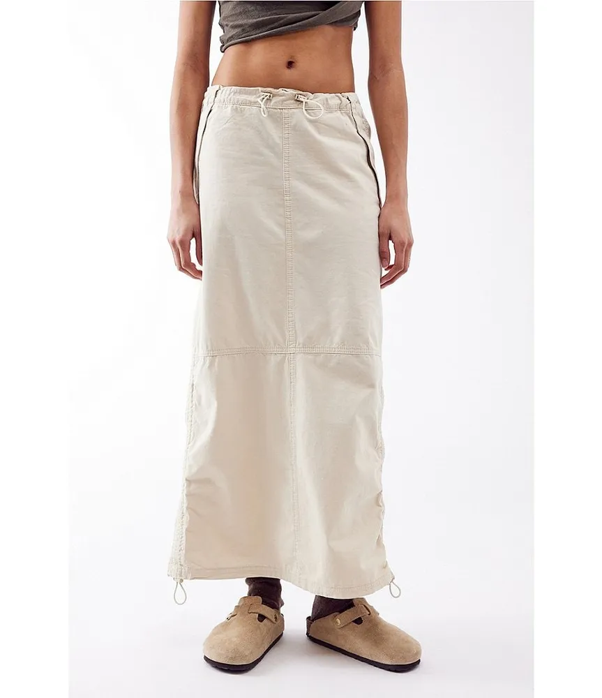 BDG Urban Outfitters Low Rise Drawstring Baggy Tech Maxi Skirt