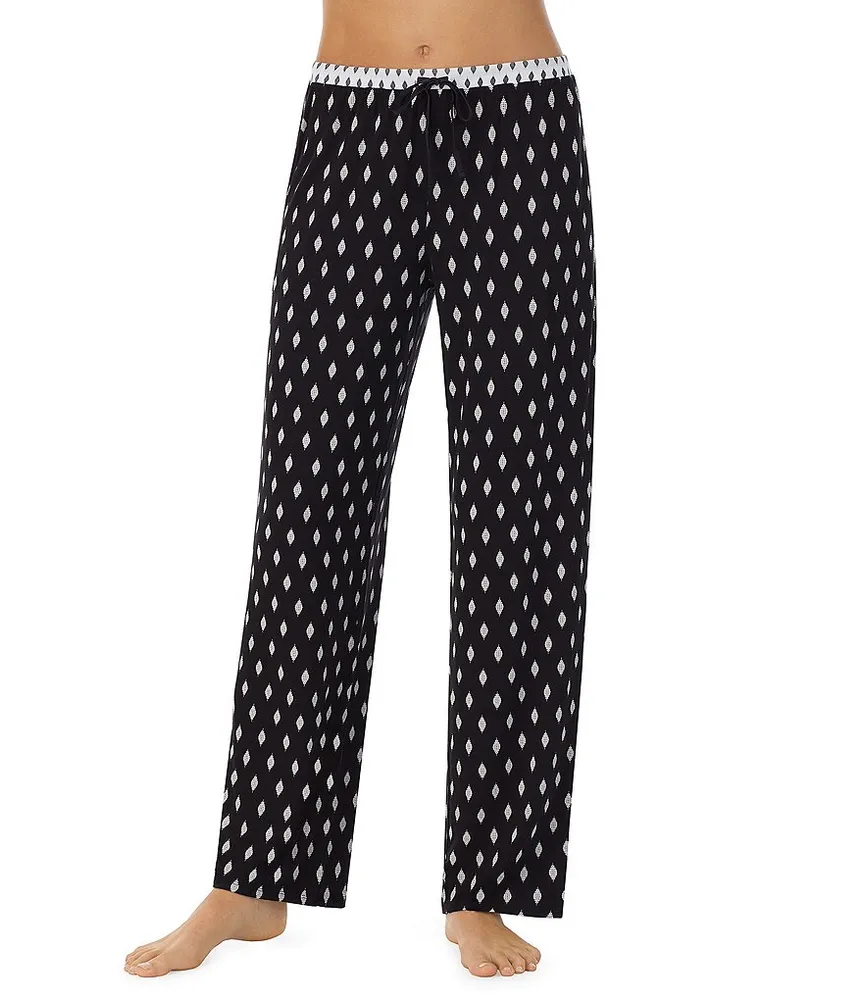 Donna Karan Geometric Print Knit Coordinating Long Lounge Pants