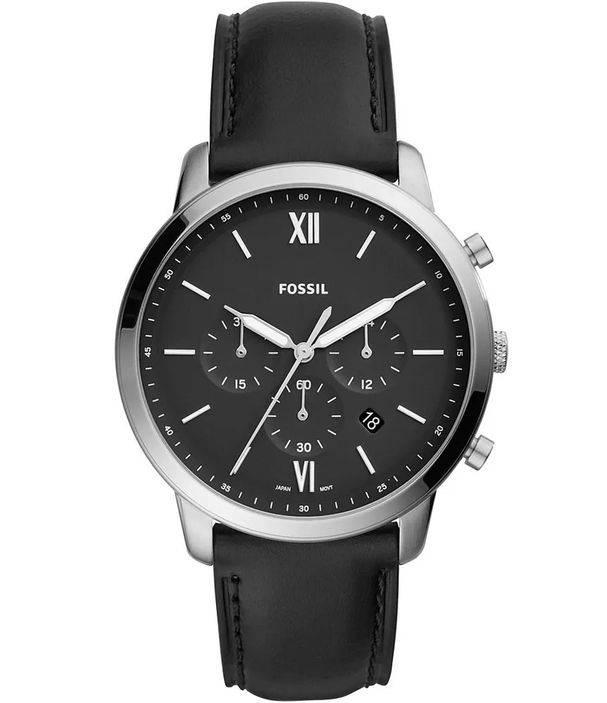 Fossil Neutra Chronograph Black Leather Watch | Green Tree Mall