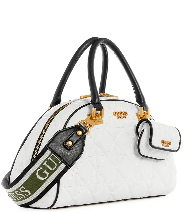 Guess Mildred Bowler Quilted Contrast Trimmed Satchel Handbag