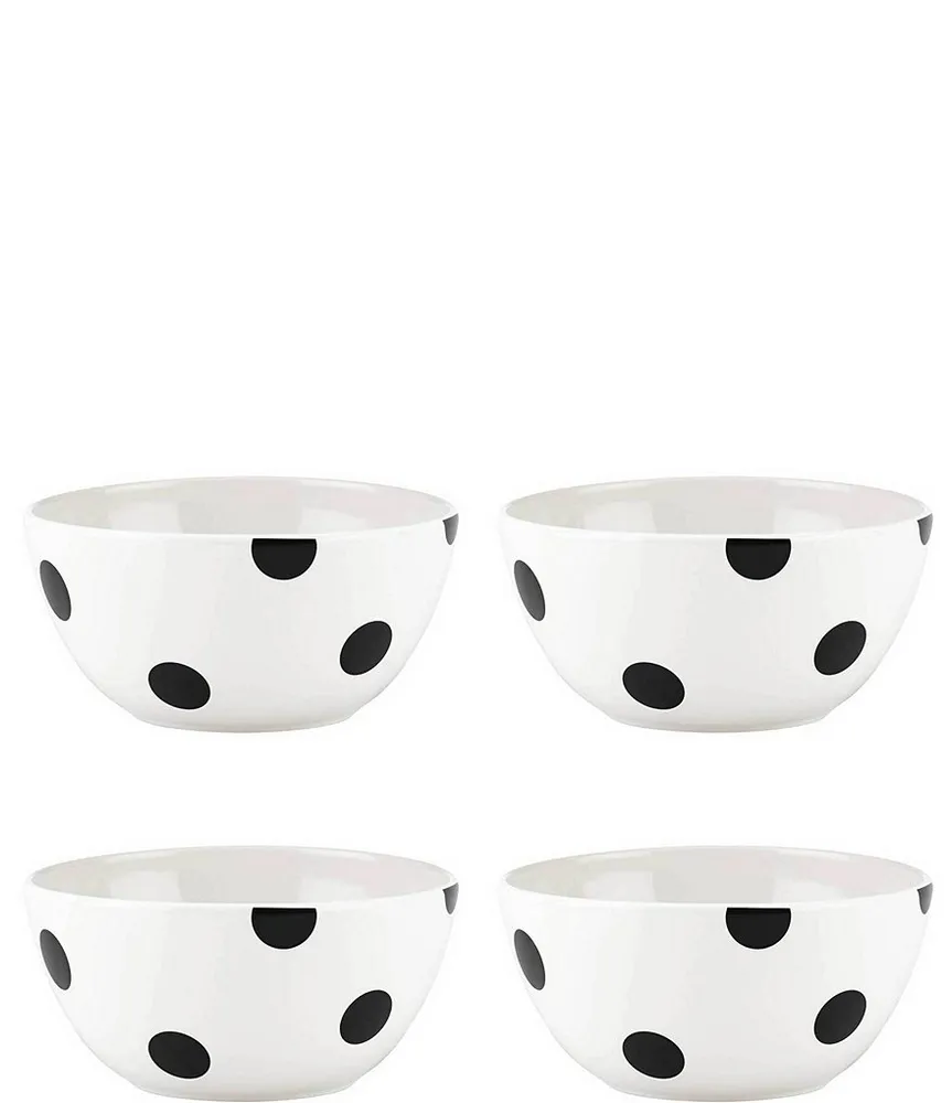 Kate spade new york All in Good Taste Black Deco Dot Cereal Bowls, Set