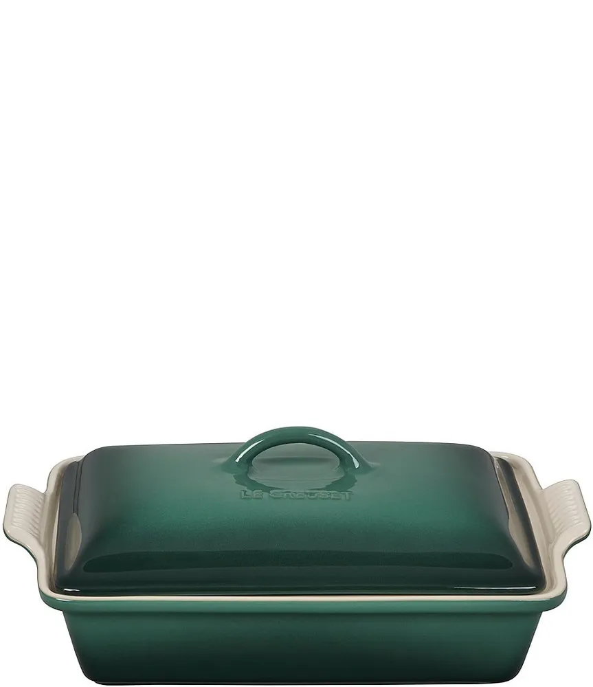 Le Creuset 4Quart Heritage Covered Rectangular Casserole Dish Green