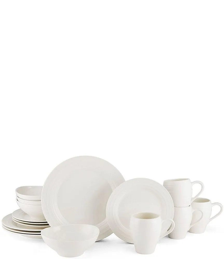 Mikasa Swirl White 16Piece Dinnerware Set Green Tree Mall