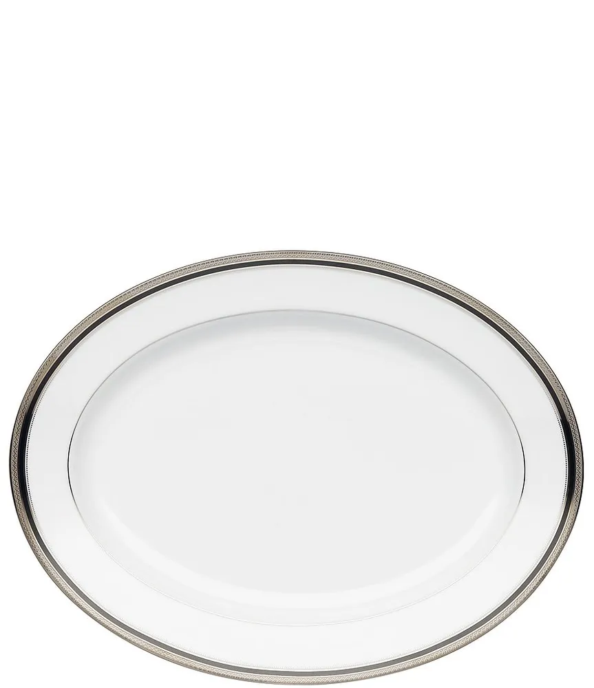 Noritake Austin Platinum Porcelain Oval Platter Green Tree Mall