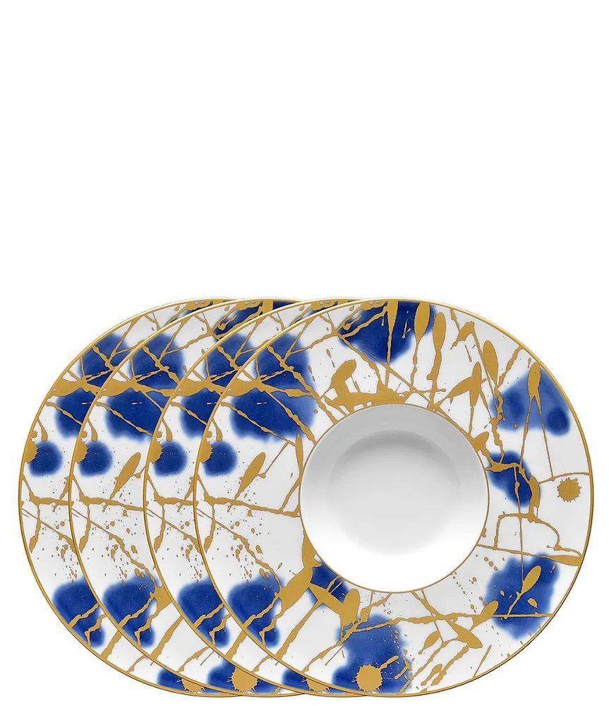 Noritake Jubilant Days Collection Pasta / Soup Bowls, Set of 4 Green