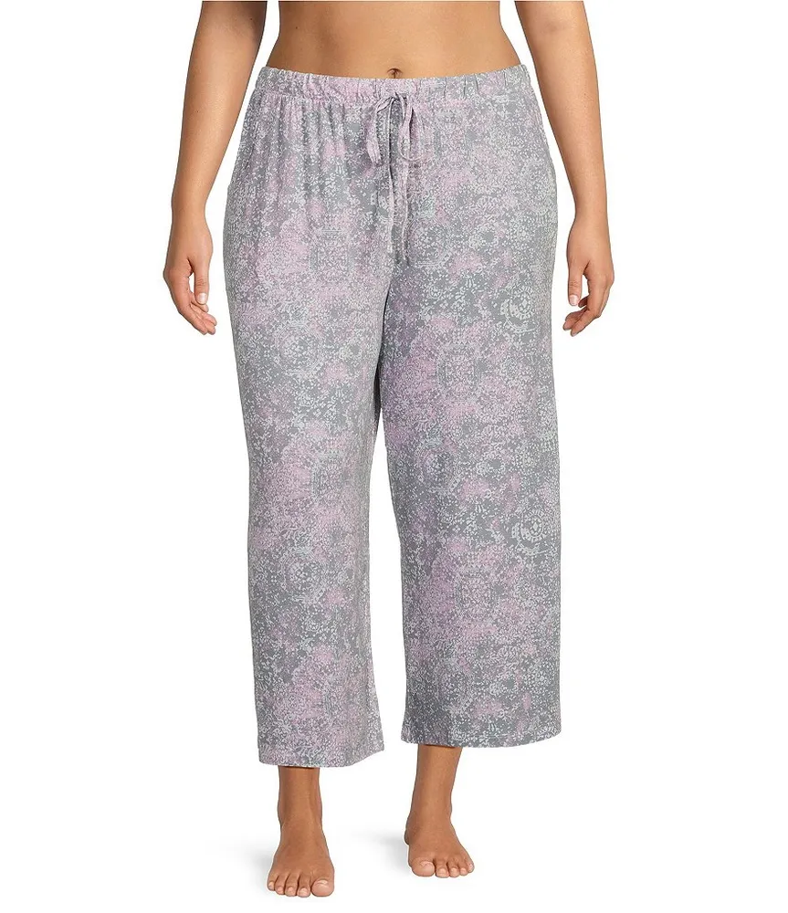 Nottibianche Plus Geo Print Drawstring Tie Knit Cropped
