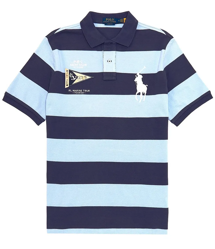 Polo Ralph Lauren Classic-Fit Stripe Big Pony Mesh Short-Sleeve