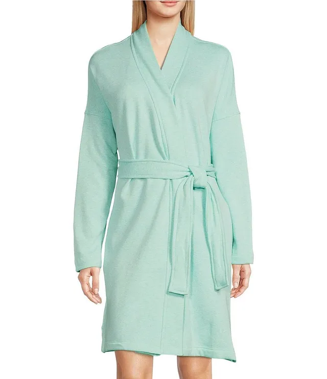 UGG® Braelyn II Solid Knit Fleece Short Wrap Cozy Robe | Green