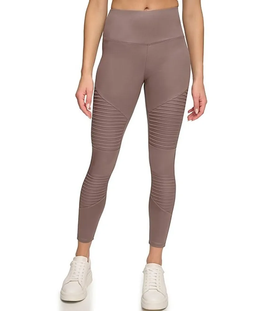 Andrew Marc Sport Liquid Knit High Waisted Moto Pull On Leggings
