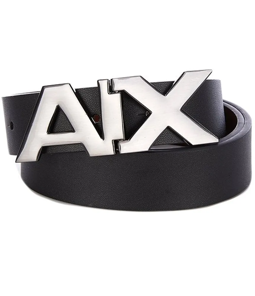 Armani Exchange Black AX Hinge 1.2 double Reversible Belt