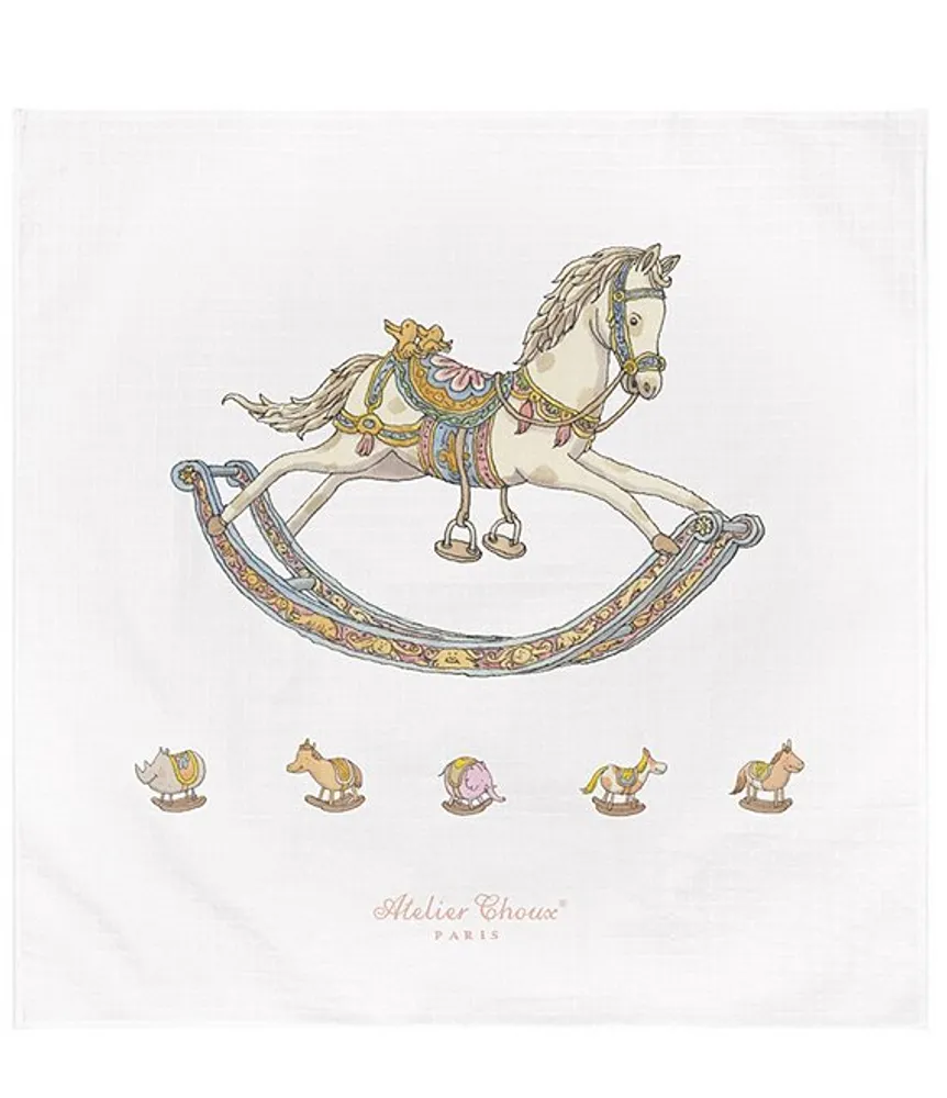 Atelier Choux Paris Baby Organic Cotton Rocking Horse Swaddle