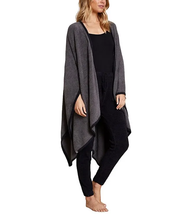 Barefoot Dreams CozyChic Lite Bordered 3 4 Sleeve Knit Bed Jacket
