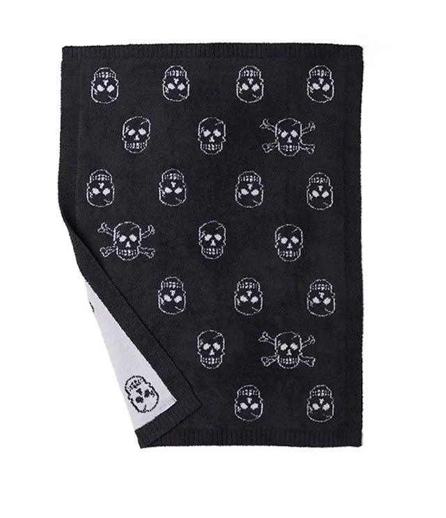 Barefoot Dreams CozyChic Skull Print Stroller Baby Blanket