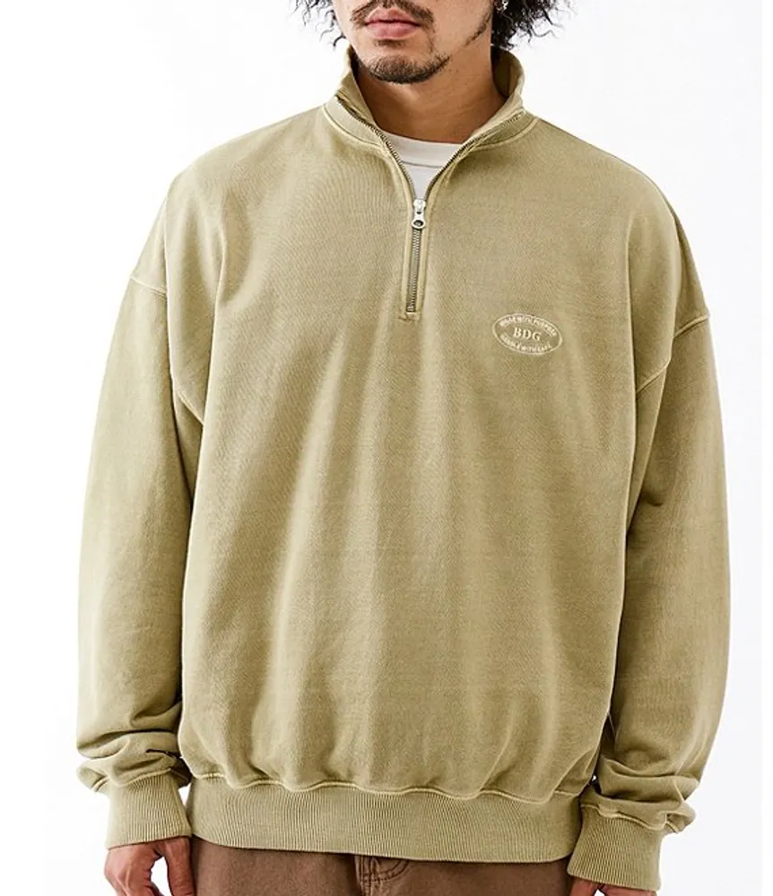 BDG Urban Outfitters Long Sleeve Crest Quarter-Zip Sweatshirt | Hamilton  Place