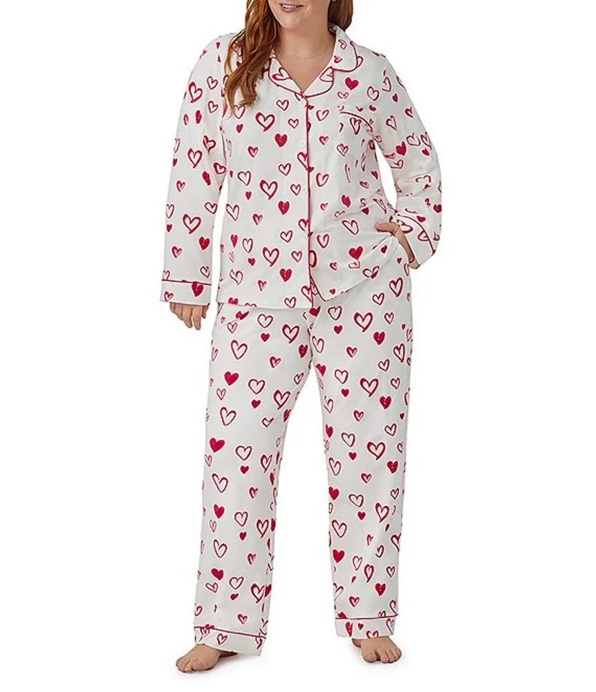 BedHead Pajamas Plus Love Is The Air Heart Print Long Sleeve