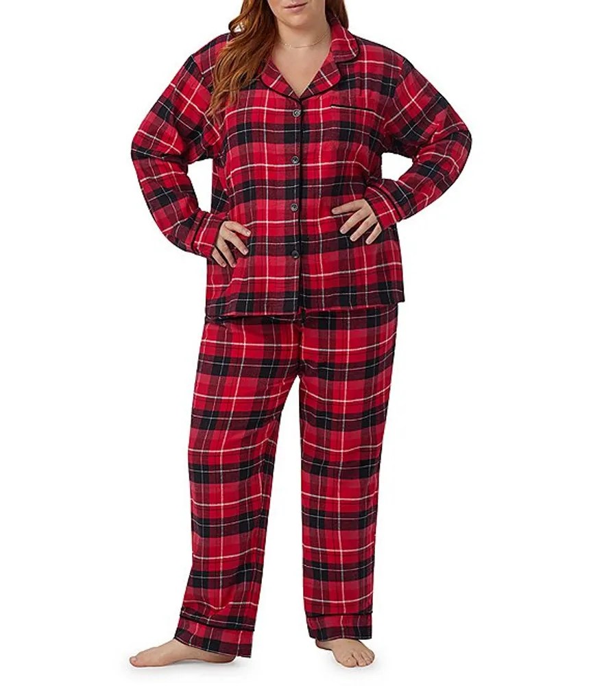 Plus size on sale flannel pajamas