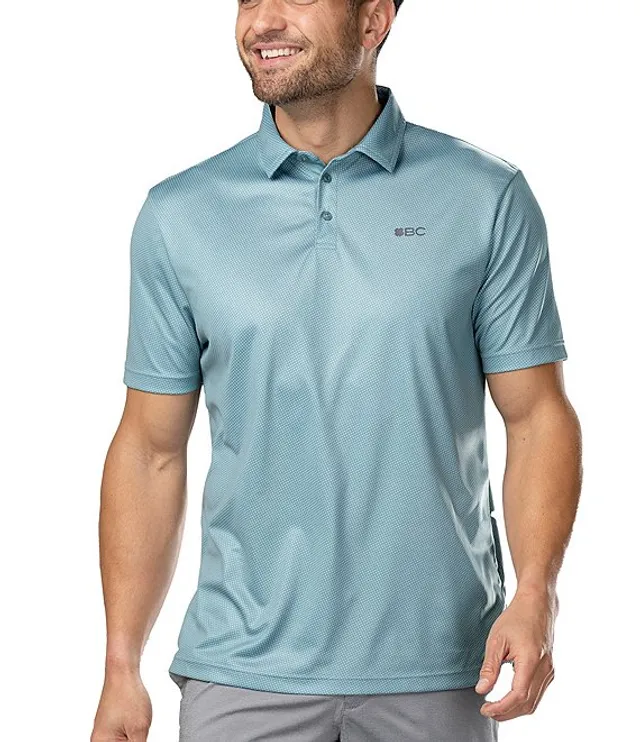 BLACK CLOVER Short Sleeve Illusion Stretch Knit Polo Shirt