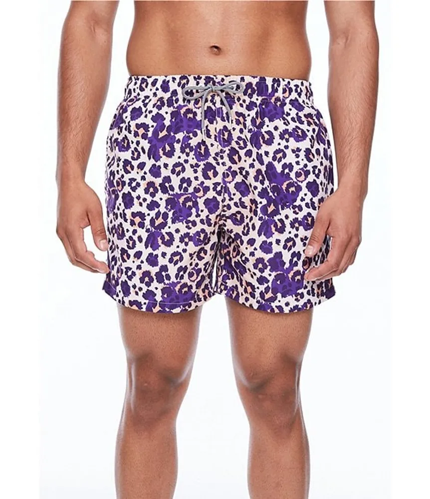 Boardies Cheetah Mid Length 4.5 double Inseam Swim Shorts