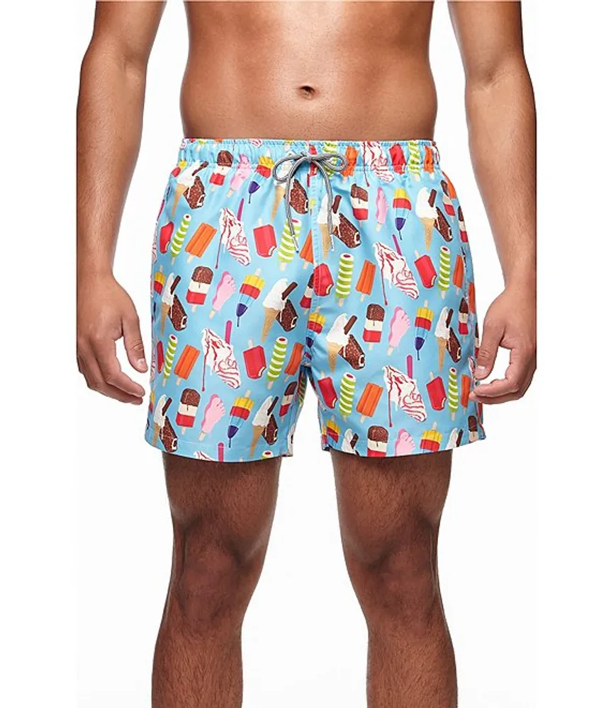 Boardies Ice Cream Print Mid Length 4.5 double Swim Shorts