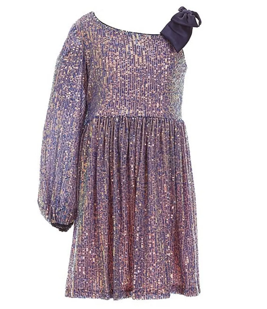 Bonnie Jean Big Girls 7 16 One Shoulder Sequin Embellished Fit And