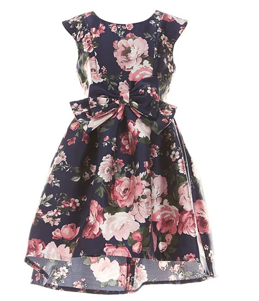 Bonnie Jean Big Girls 7 16 Short Sleeve Floral Mikado Fit And