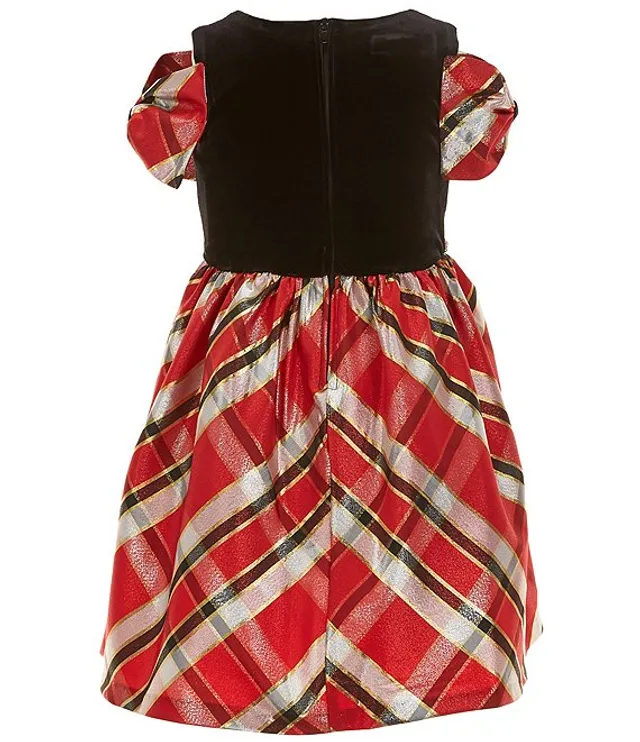 Bonnie jean shop metallic plaid dress