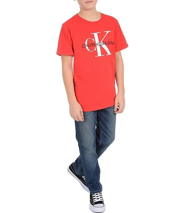 Calvin Klein Big Boys 8 20 Short Sleeve Old School Logo T Shirt