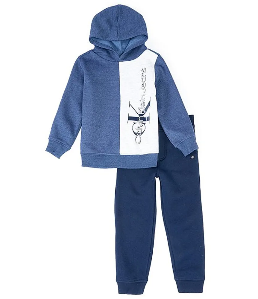 Calvin Klein Little Boys 2T 7 Long Sleeve Logo Detailed Color