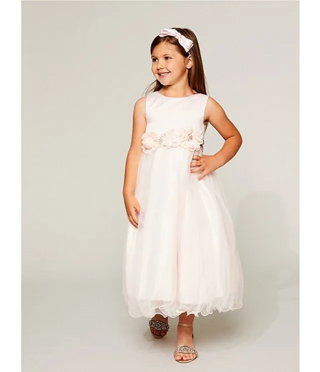 Chantilly Place Little Girls 2T 6X Sleeveless Satin Mesh Gown