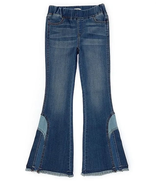 Chelsea Violet Big Girls 7 16 Patchwork Inset Denim Flare Pull