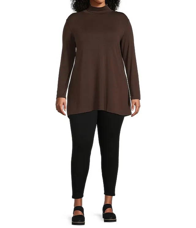 Eileen Fisher Plus Tencel Organic Cotton Knit Jersey High Waisted