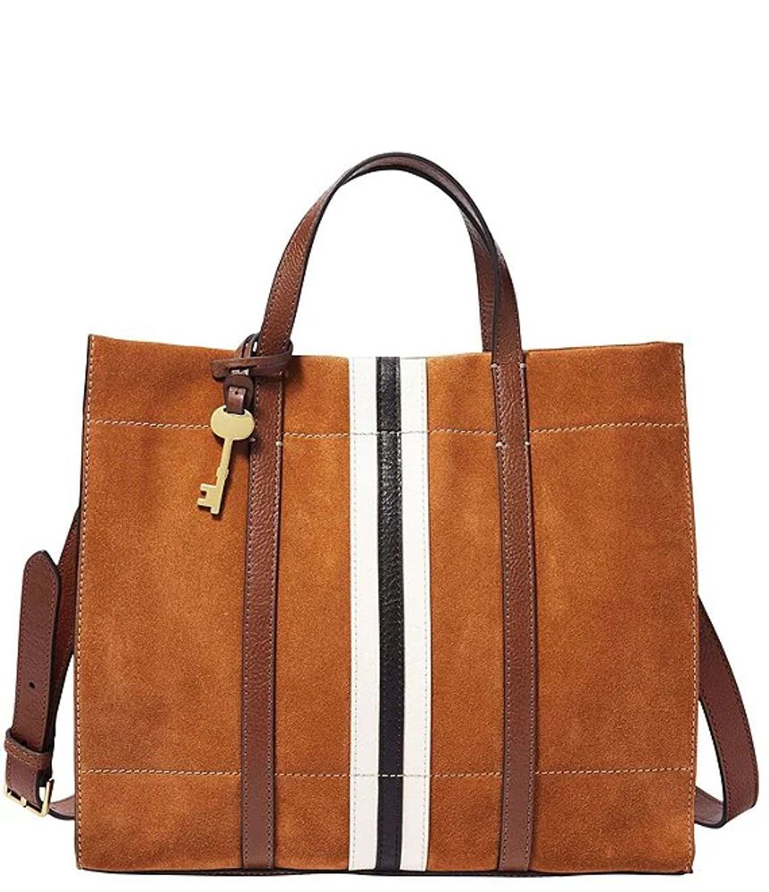 Fossil Carmen Leather Stripe Shopper Tote Bag Alexandria Mall