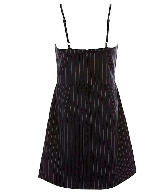 Pinstripe shop shift dress